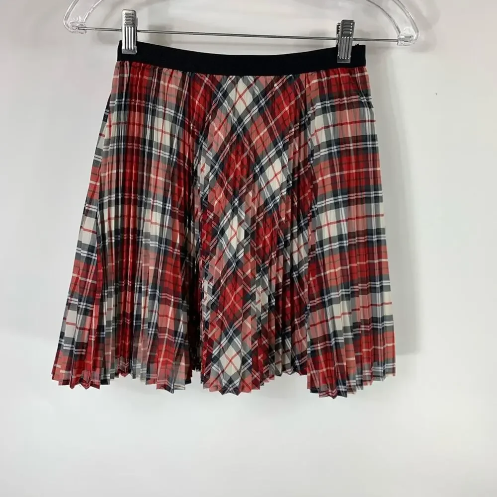 GAP Kids Plaid Accordion Pleat Midi Skirt XL